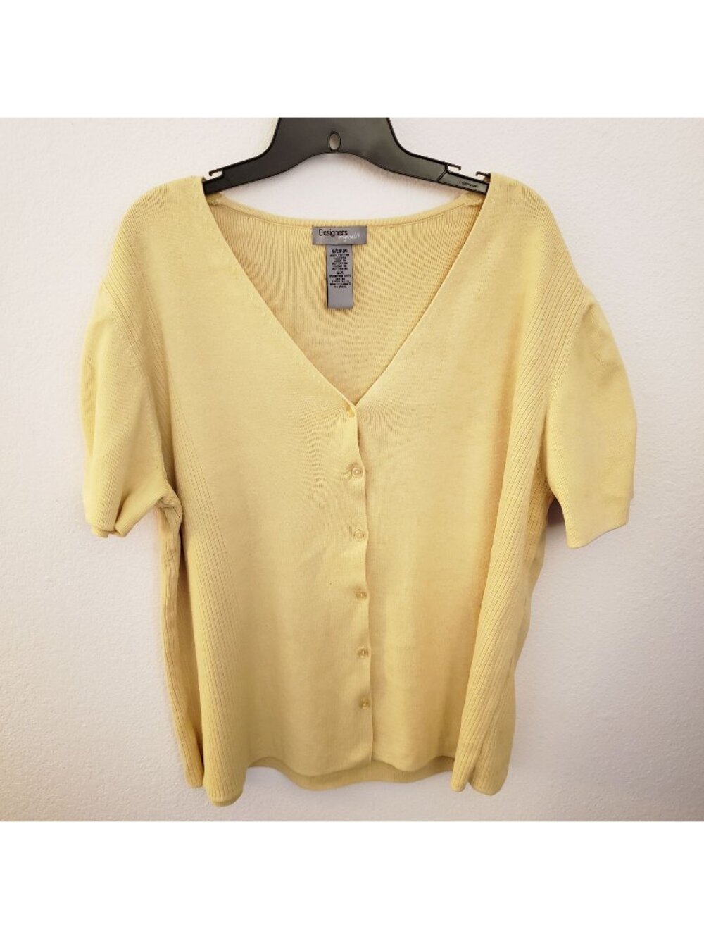 Design Center Origiinals 100% Cotton Vintage Yellow Cardigan Size 2x EUC